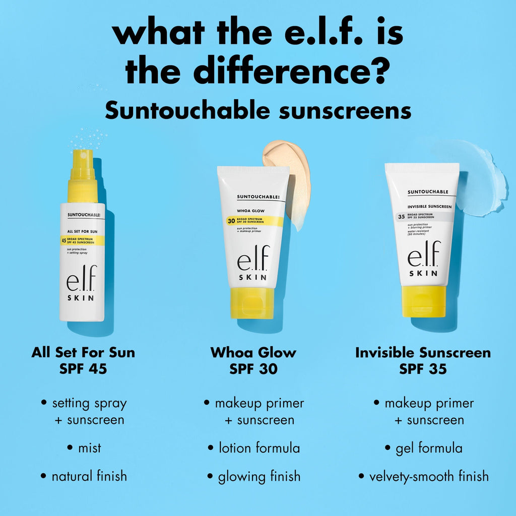 Suntouchable Sunscreen SPF Comparison Chart