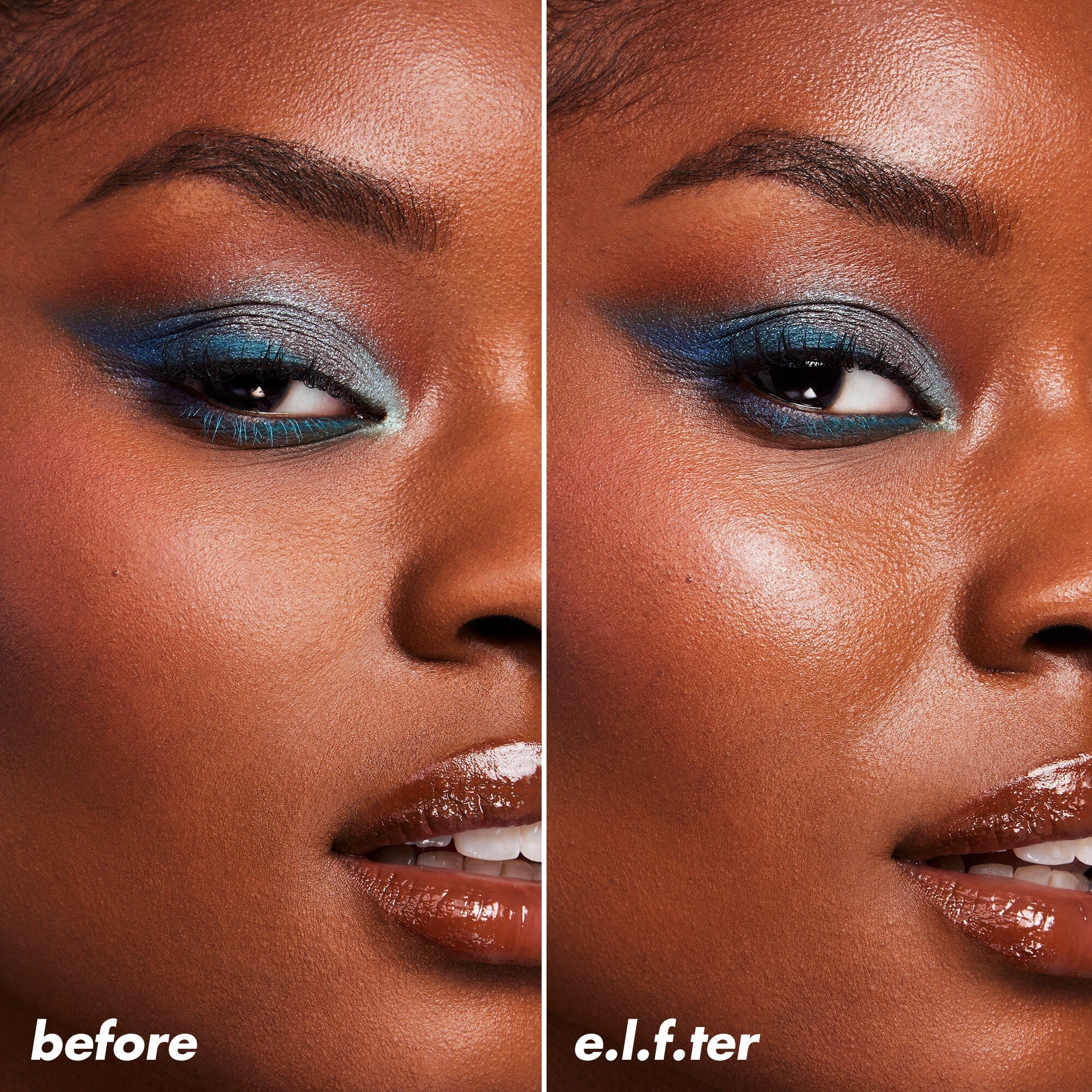 Before and After Applying Dewy Setting Spray