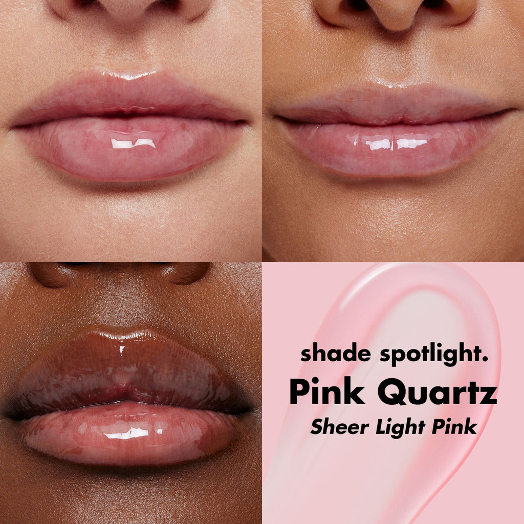 Pink Quartz Glow Reviver Lip Oil on Different Skin Tones