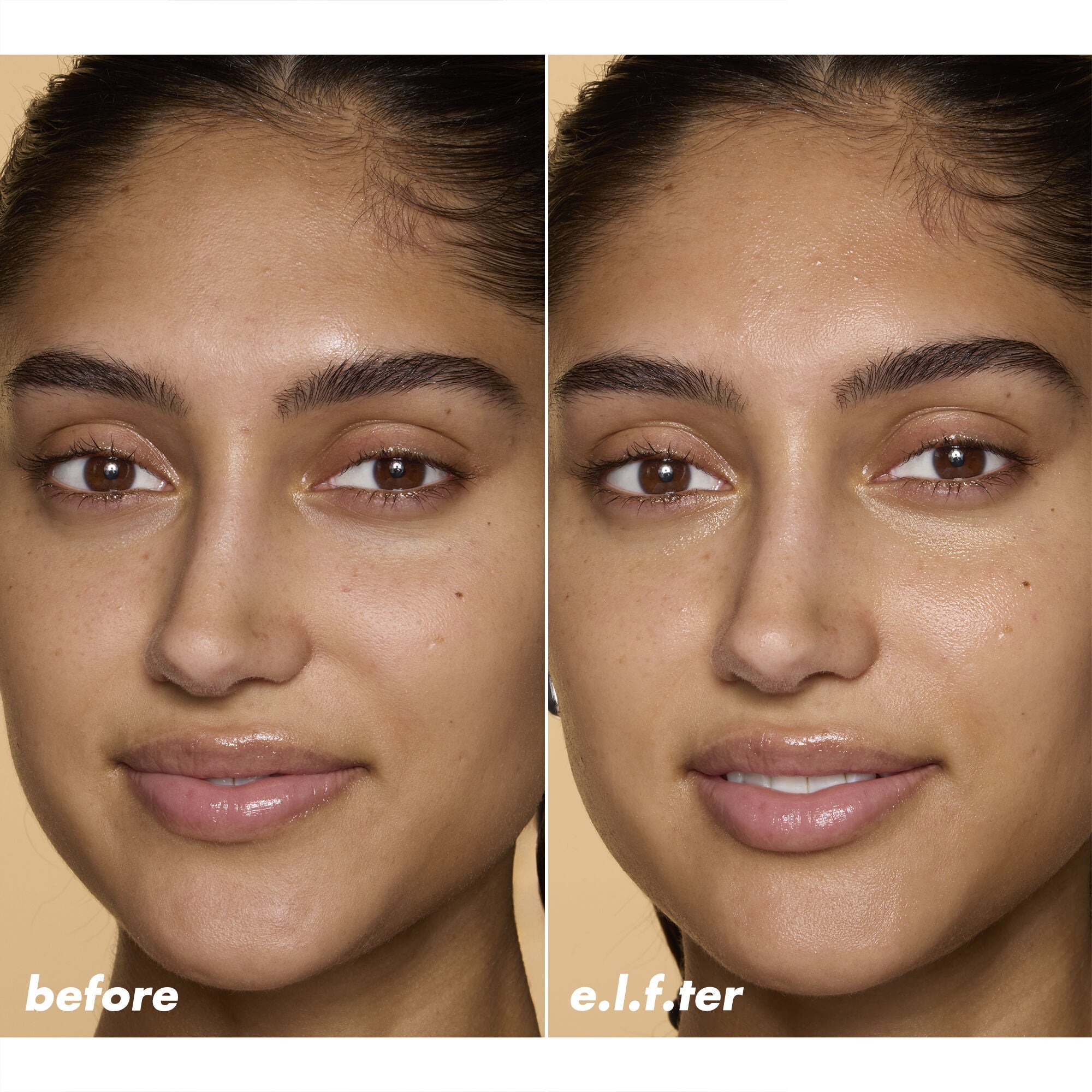 Before and After Using Bright + Brew-tiful Eye Cream and Bright Icon Vitamin C + E + Ferulic Serum
