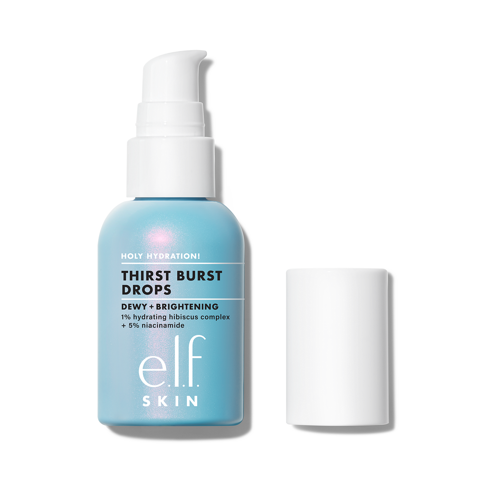 e.l.f. Skin Thirst Burst Drops bottle with pump on a white background