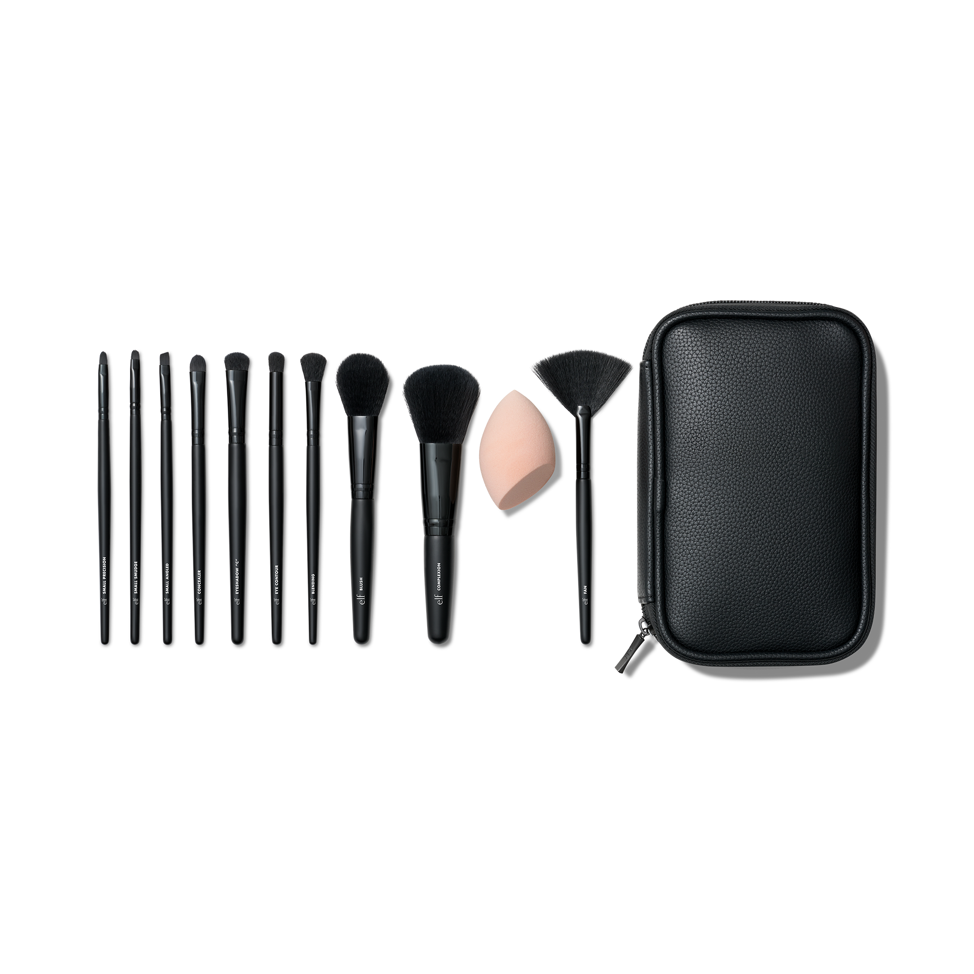 Full Face and Eye Makeup Brush and Sponge Set