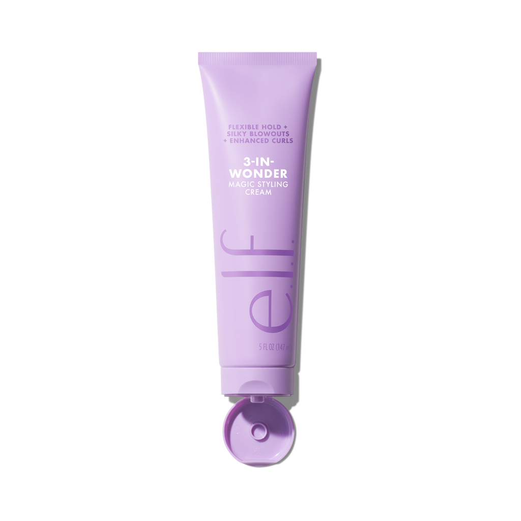 Purple tube of flexible hold e.l.f. 3-in-1 Wonder Magic Styling Cream